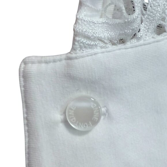 Anne Fontaine Paris Lys Stretch Lace Abstract Button Up Blouse size 42/10 US - Picture 11 of 12